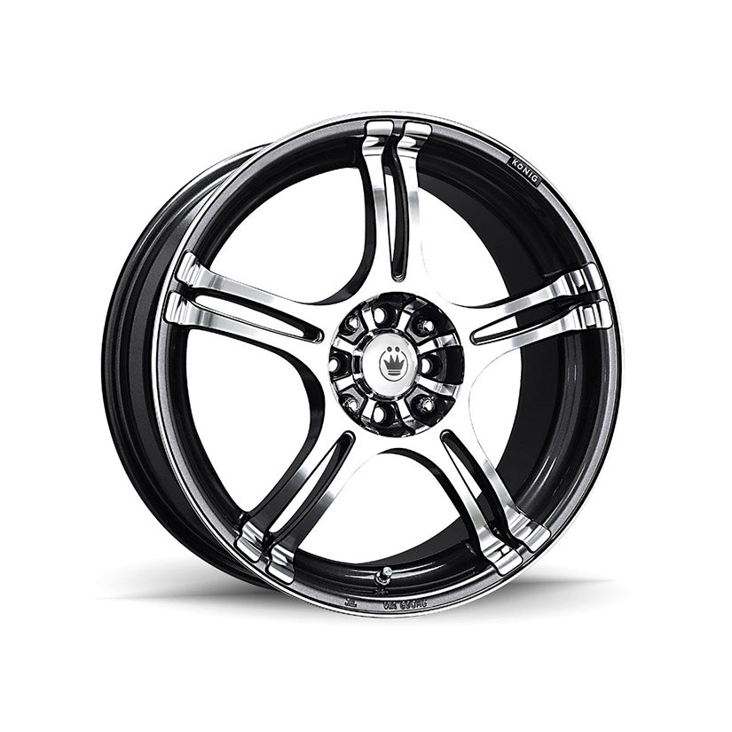 Konig Incident Alloy Wheel 15x6.5 ET40 4x100, 4x108 Graphite Machined Face 73.1mm CB