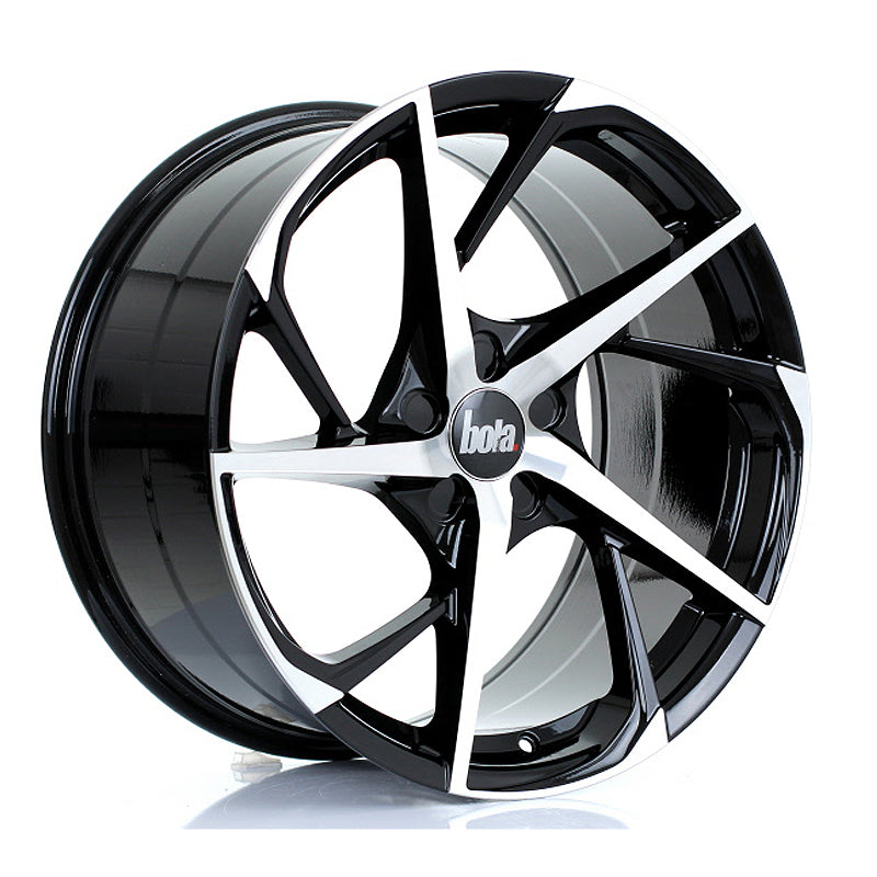 BOLA B18 Alloy Wheel 19x9.5 5x118 ET25 To 45 72.6mm CB Black Polished Face