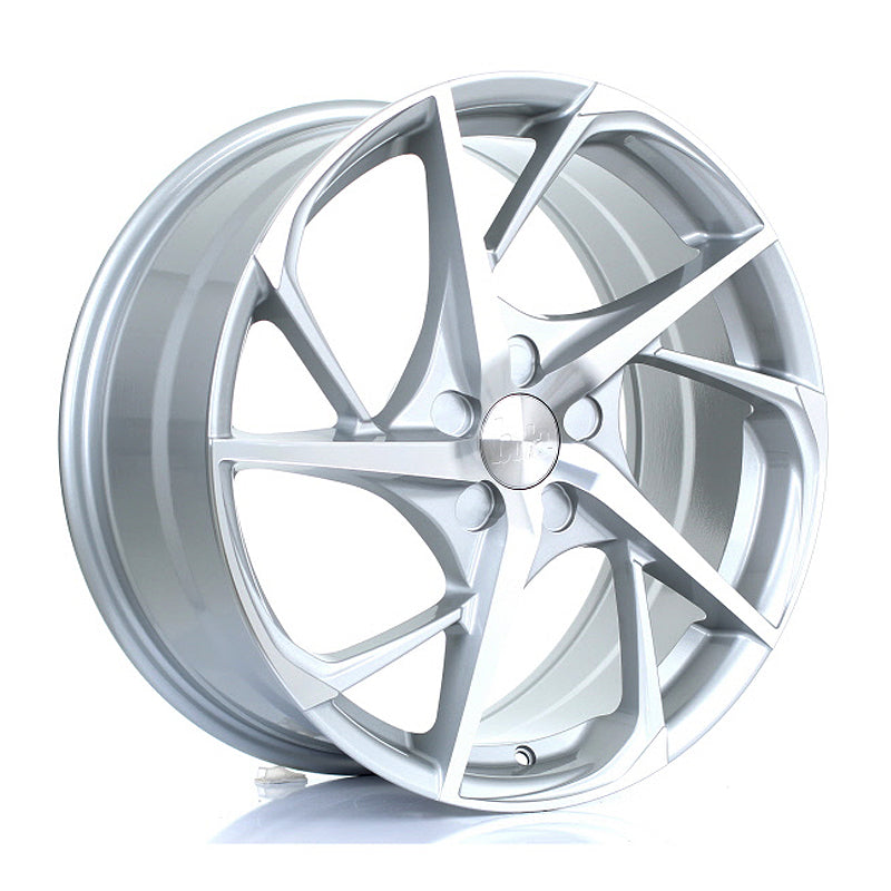 BOLA B18 Alloy Wheel 19x8.5 5x100 ET25 To 45 72.6mm CB Silver Polished Face