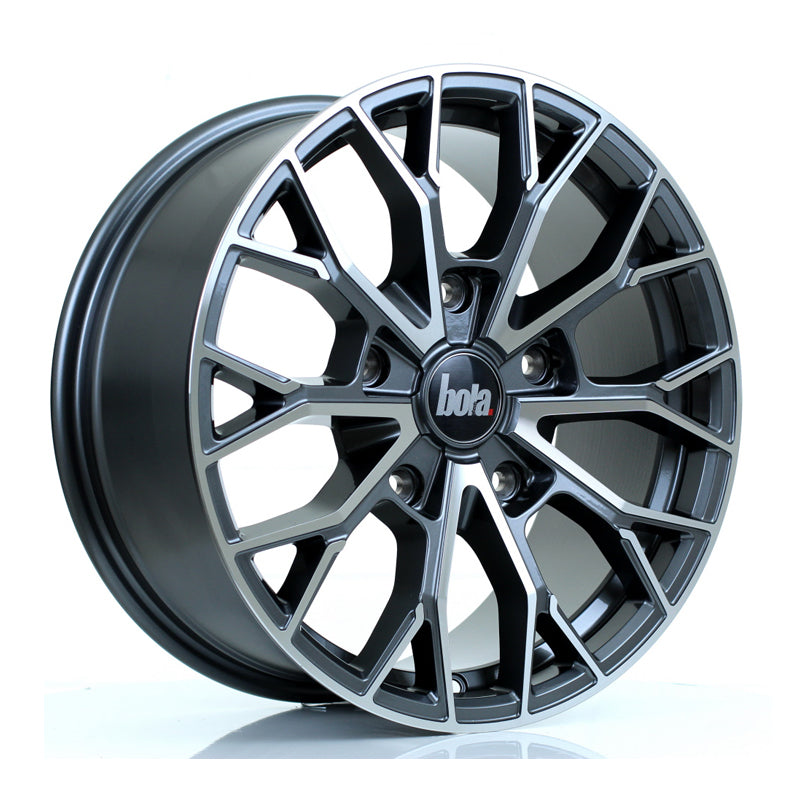 BOLA B24 Alloy Wheel 18x8 5x160 ET50 65.1mm CB Gloss Gunmetal Polished Face