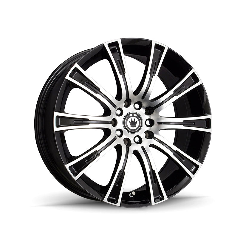 Konig Crown Alloy Wheel 17x7.5 ET35 5x112, 5x120 Machined Face Gloss Black 72.6mm CB