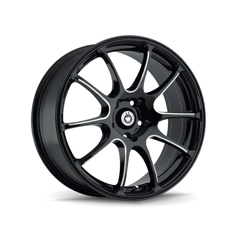 Konig Illusion Alloy Wheel 17x7 ET40 4x100 Gloss Black Ball Cut Machine 73.1mm CB