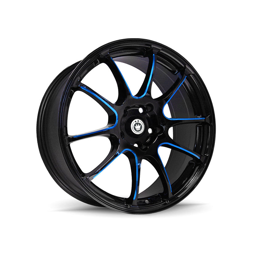 Konig Illusion Alloy Wheel 18x8 ET45 5x114.3 Gloss Black Blue Tinted Clearcoat 73.1mm CB