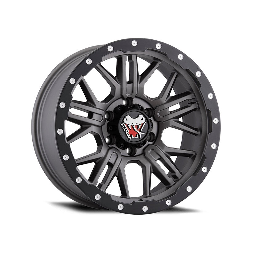 Mamba M25 Alloy Wheel 20x9 ET-12 6x139.7 Matte Grey With Black Lip Edge 106.1mm CB