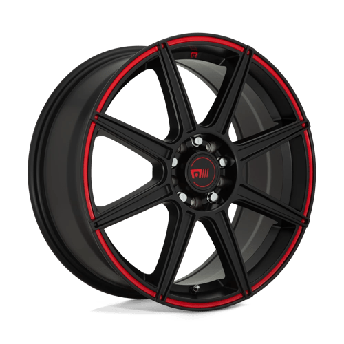 Motegi MR142 CS8 Alloy Wheel 17x7 ET40 5x114/5x120 Satin Black With Red Stripe 74.1mm CB
