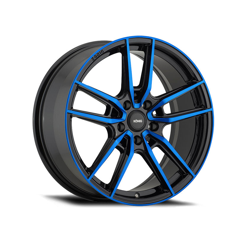 Konig Myth Alloy Wheel 18x8 ET43 5x112 Gloss Black With Blue Tinted Clearcoat 66.6mm CB