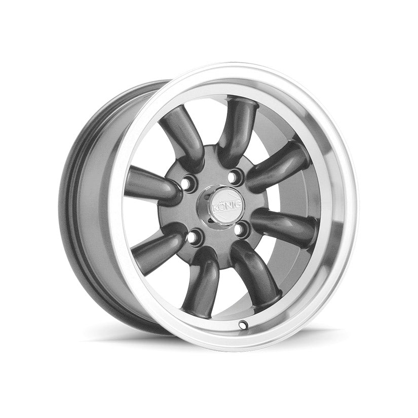 Konig Rewind Alloy Wheel 15x7 ET40 4x100 Graphite Machined Lip 73.1mm CB