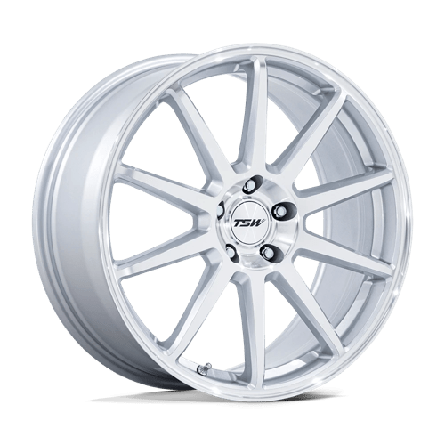 TSW TW004 CANARD Alloy Wheel 20x9 ET45 5x112 Gloss Silver With Machined Face 66.56mm CB