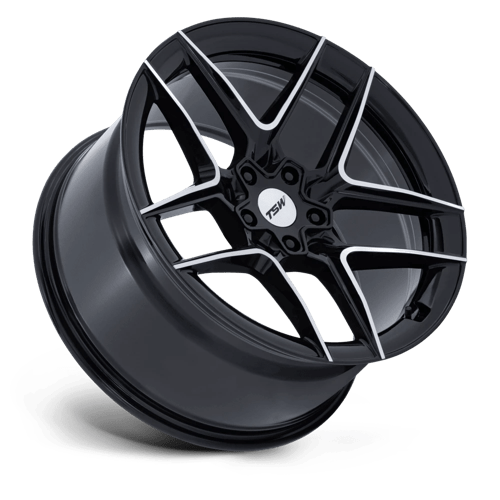 TSW TW008 SLIPSTREAM Alloy Wheel 19x8.5 ET42 5x112 Gloss Black With Machined Face 66.56mm CB
