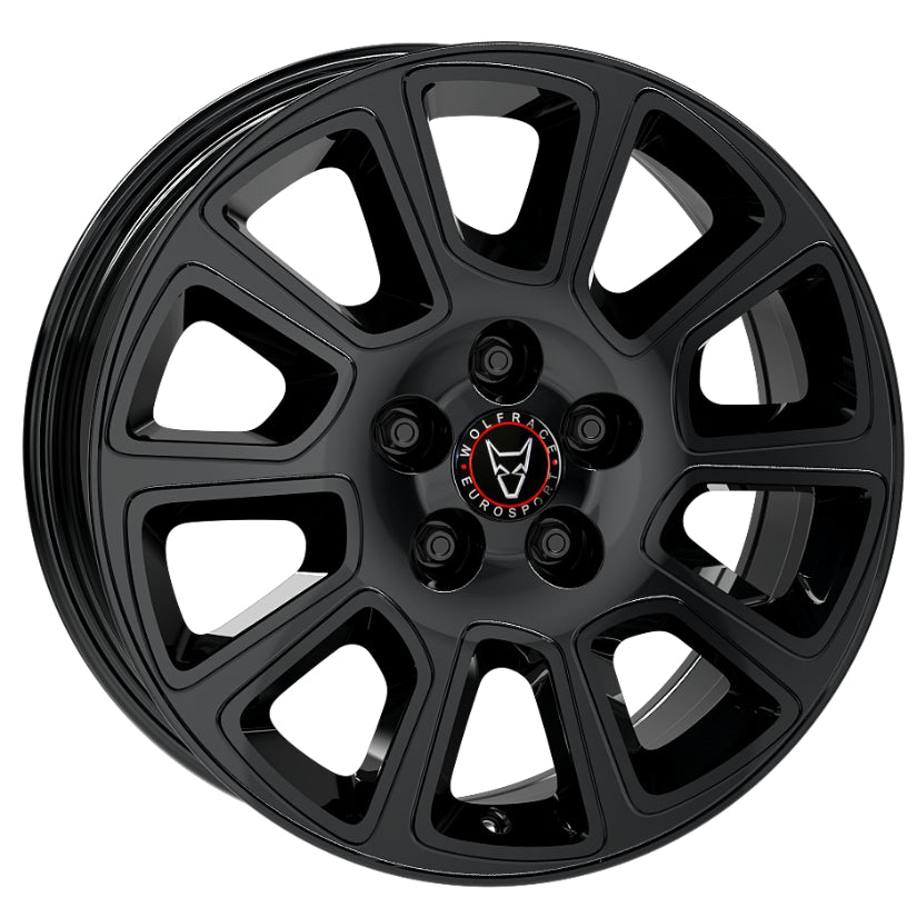 Wolfrace Eurosport TUV Transporter 2 Alloy Wheel 15x6 ET68 5x118 Diamond Black 71.1mm CB