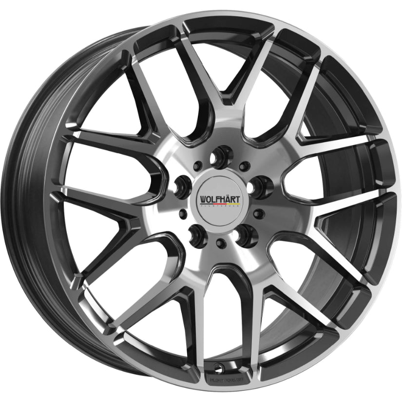 Wolfhart Flowformed Munich 3 Alloy Wheel 18x8.5 ET42 6x120 Gloss Black Polished Face 74.6mm CB