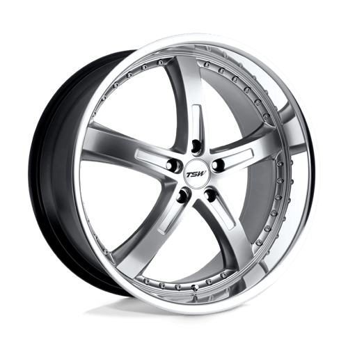 TSW JARAMA Alloy Wheel 18x9.5 ET45 5x120 Hyper Silver With Mirror Cut Lip 76.1mm CB