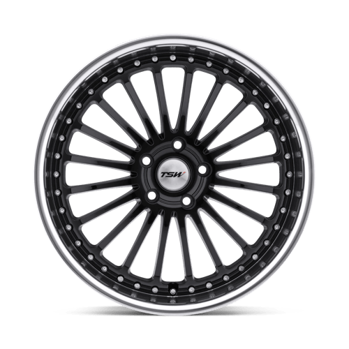 TSW SILVERSTONE Alloy Wheel 17x8 ET40 5x110 Gloss Black With Mirror Cut Lip 72.1mm CB