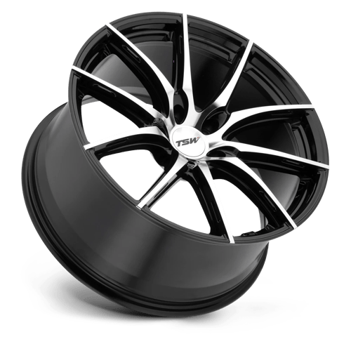 TSW SPRINT Alloy Wheel 18x8.5 ET40 5x120 Gloss Black With Mirror Cut Face 76.1mm CB