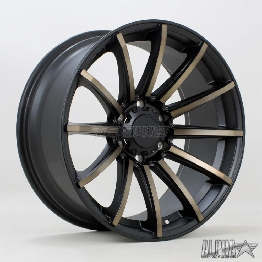 Alpha Offroad Machete Alloy Wheel 20x9 ET30 6x139 Satin Black Bronze Spokes 106.1mm CB