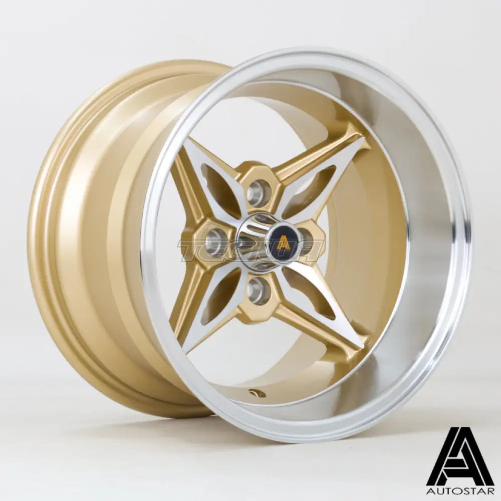 Autostar Kanji Alloy Wheel 14x9 ET-13 4x100 Gold Polished Face 73mm CB