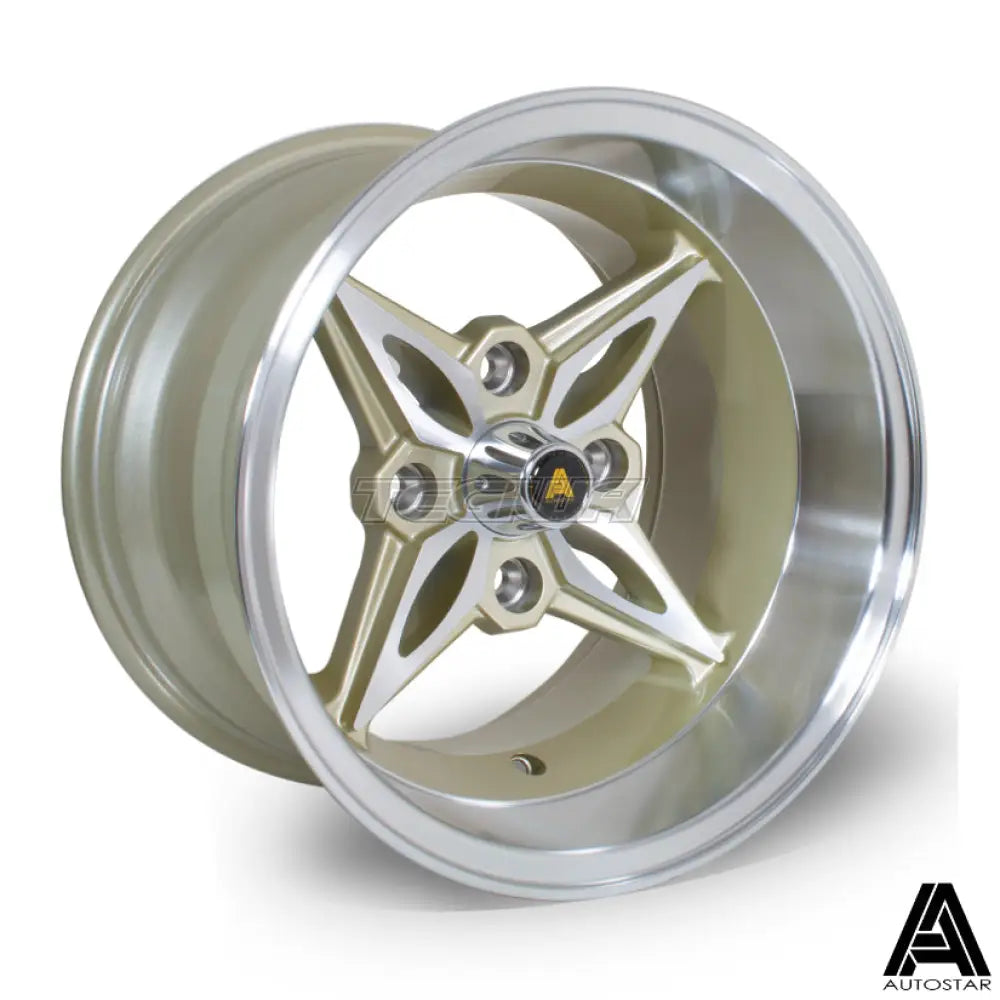 Autostar Kanji Alloy Wheel 14x9 ET-13 4x114 Gold Polished Lip 73.1mm CB