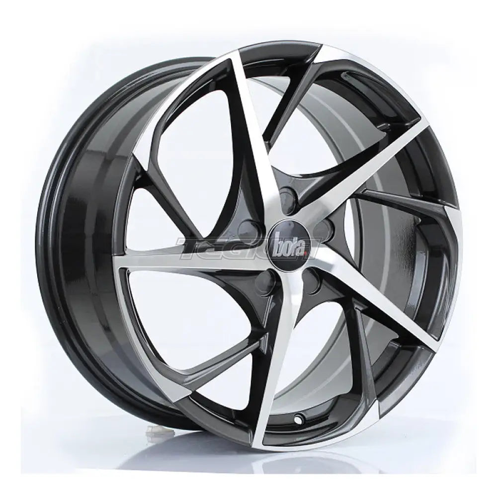 BOLA B18 Alloy Wheel 19x8.5 5x112 ET25 To 45 72.6mm CB Gunmetal Polished Face