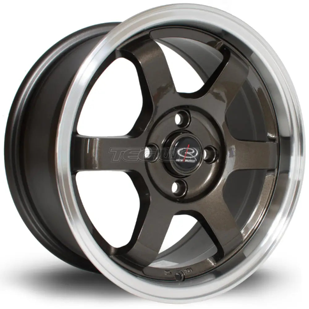 Rota Grid Alloy Wheel 15x7 ET40 4x100 Gunmetal Polished Lip 67.1mm CB