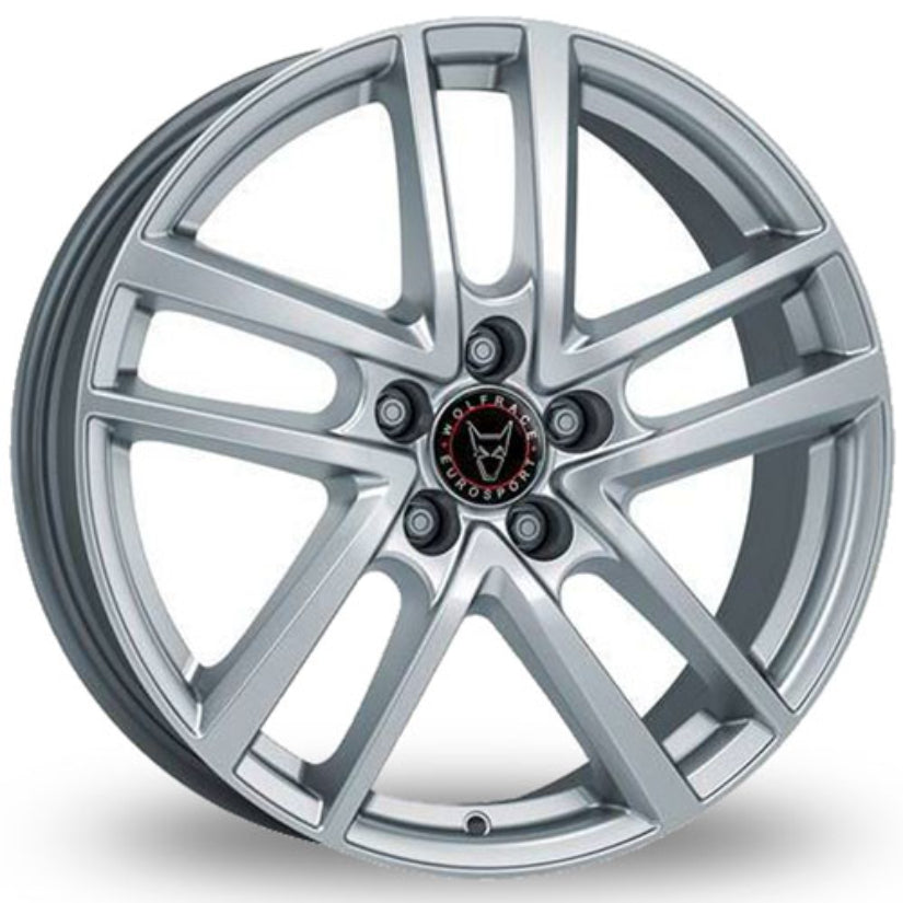 Wolfrace Eurosport TUV Astorga Alloy Wheel 18x7.5 ET39 5x112 Polar Sillver 66.6mm CB