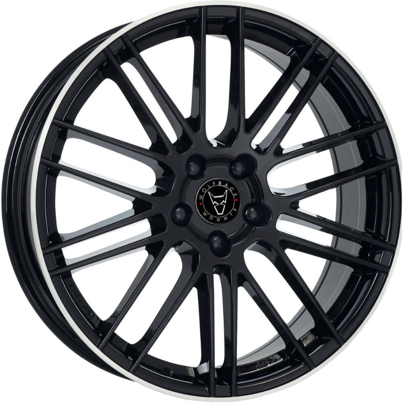 Wolfrace Eurosport TUV KiboX Alloy Wheel 21x9.5 ET36 5x112 Diamond Black Polished 66.5mm CB