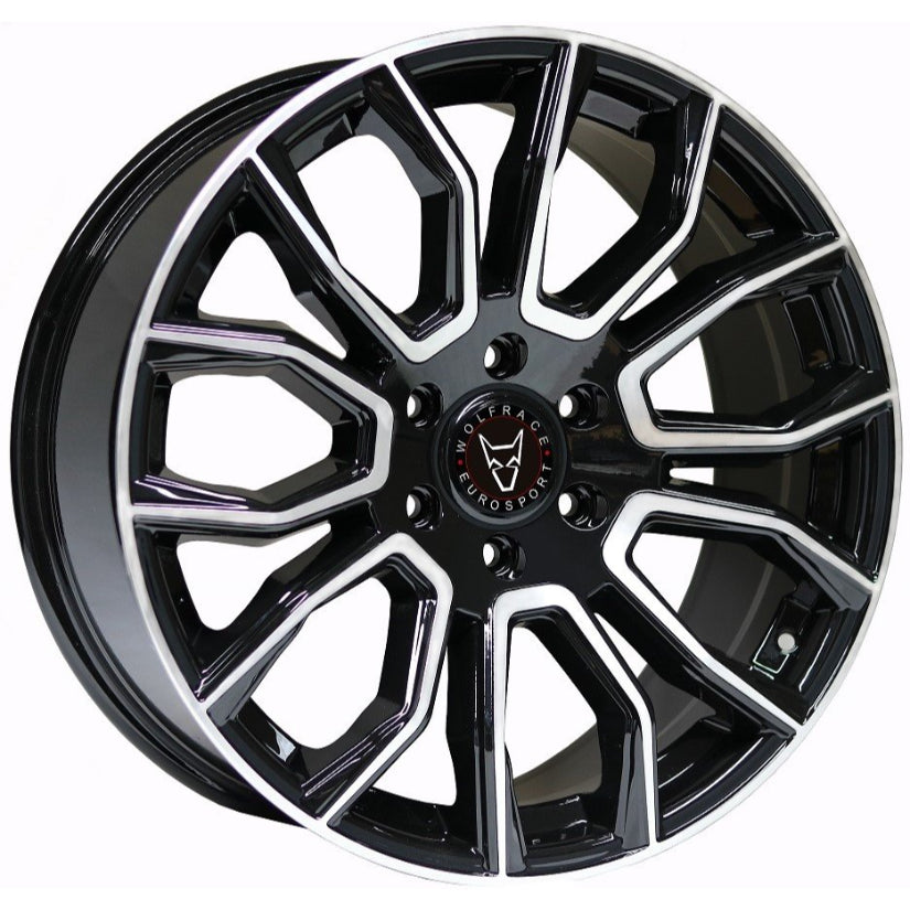 Wolfrace Eurosport Evoke X Alloy Wheel 18x7.5 ET40 6x120 Gloss Black Polished Face 74.6mm CB