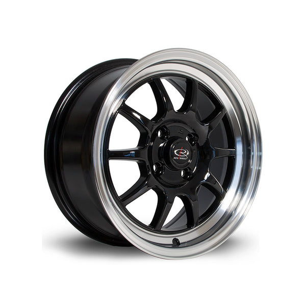 Rota GT3 Alloy Wheel 15x7 ET40 4x100 Black Polished Lip 67.1mm CB