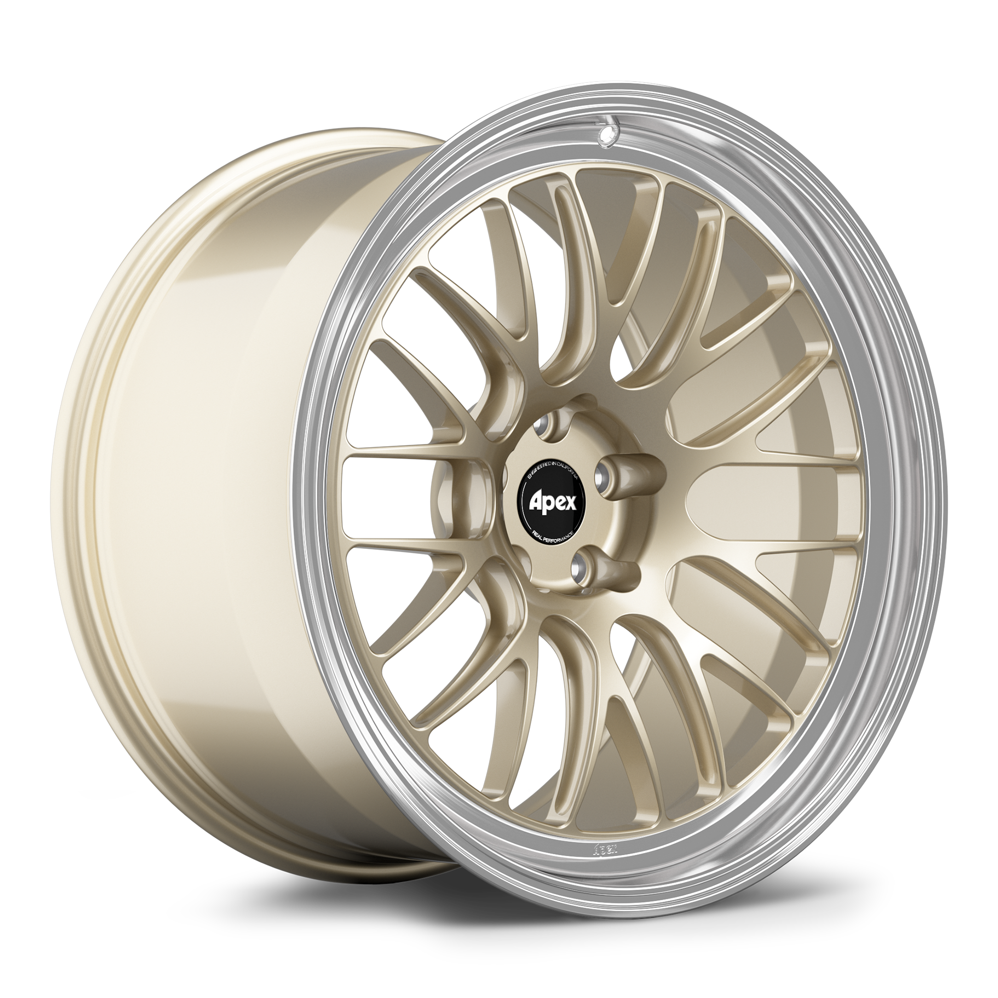 Apex ML-10RT Alloy Wheel 20x10 ET8 5x112 66.6mm CB Gloss Motorsport Gold - Machined Lip