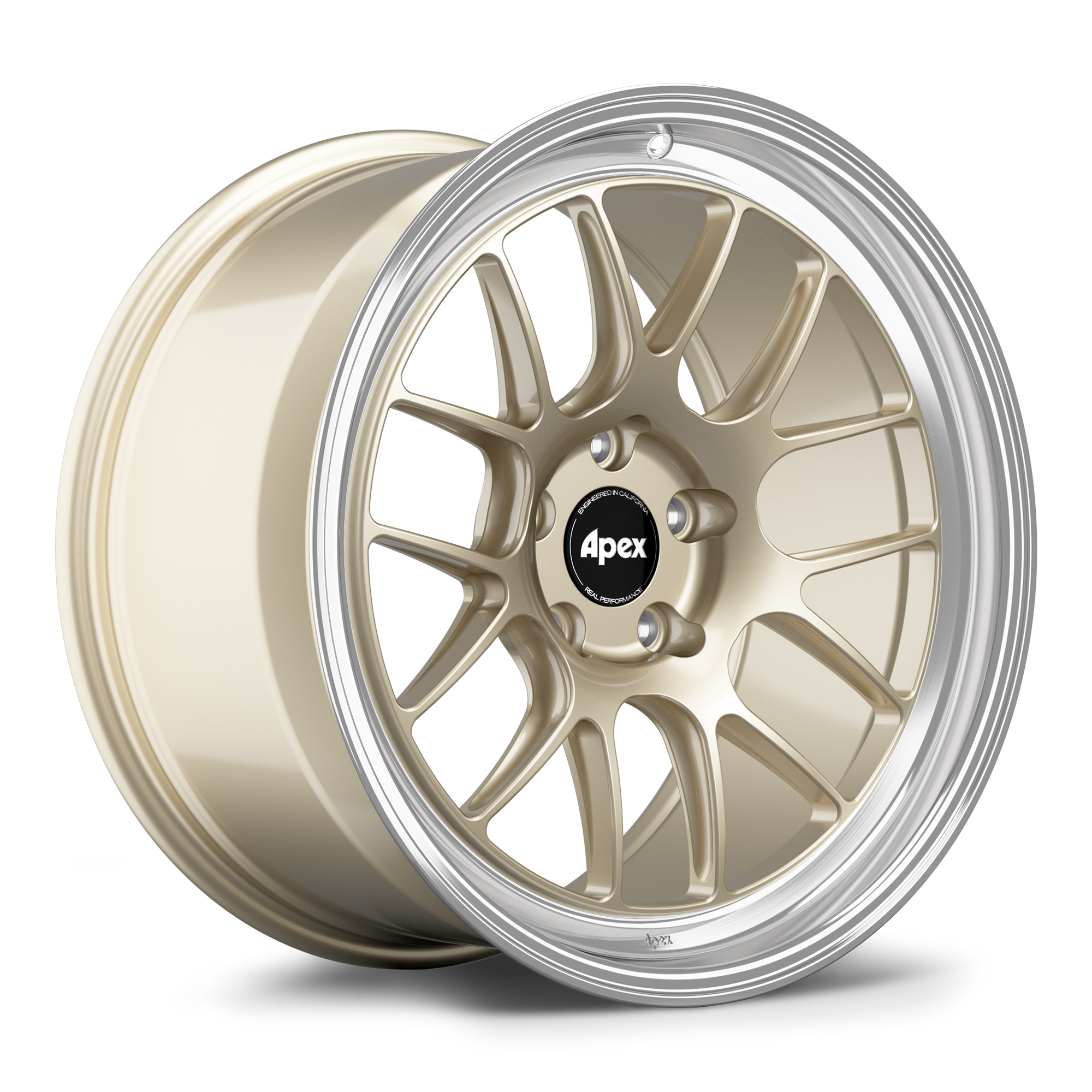 Apex ML-7RT Forged Alloy Wheel 19x9 ET25 5x112mm - Machined Lip - Gloss Motorsport Gold 66.6mm CB