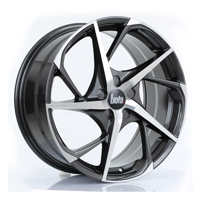 BOLA B18 Alloy Wheel 19x8.5 5x120 ET25 To 45 72.6mm CB Gunmetal Polished Face