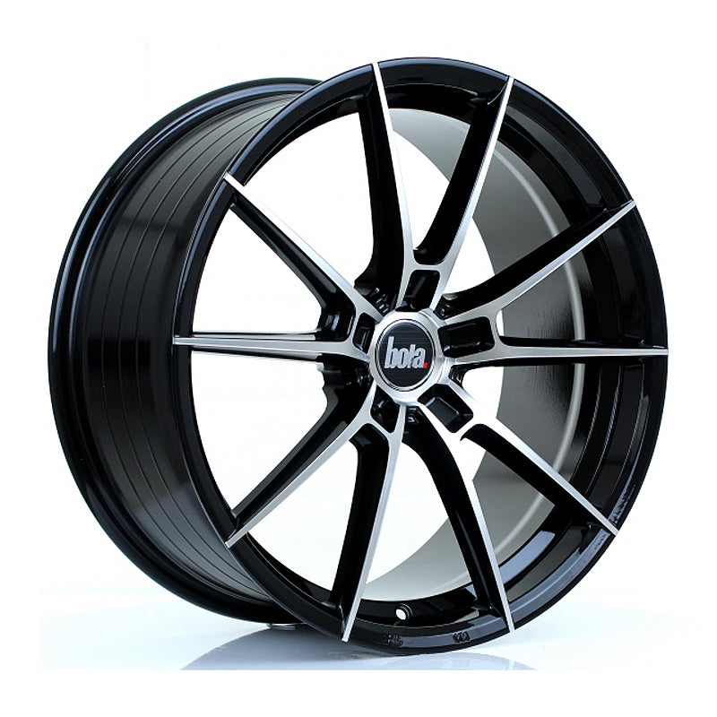 BOLA B19 Alloy Wheel 19x8.5 5x114 ET40 To 45 72.6mm CB Gloss Black Polished Face