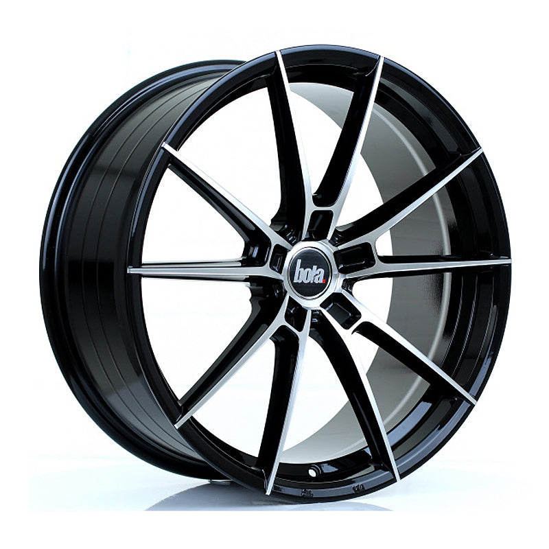 BOLA B19 Alloy Wheel 20x8.5 5x120 ET40 To 45 72.6mm CB Gloss Black Polished Face