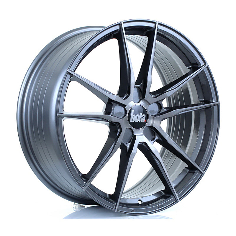 BOLA FLD Alloy Wheel 19x8.5 5x100 ET25 To 63 72.6mm CB Titanium Brushed