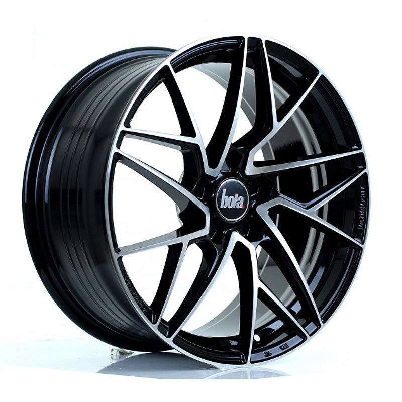 BOLA FLR Alloy Wheel 18x8.5 5x115 ET40 To 50 72.6mm CB Gloss Black Polished Face