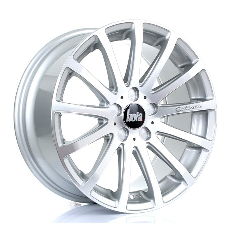 BOLA XTR Alloy Wheel 18x8.5 5x120.65 ET40 To 45 72.6mm CB Silver Polished Face