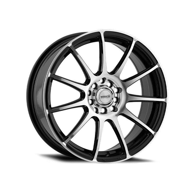 Maxxim Champ Alloy Wheel 17x7 ET40 5x108,114.3 Machined Face Gloss Black 73.1mm CB