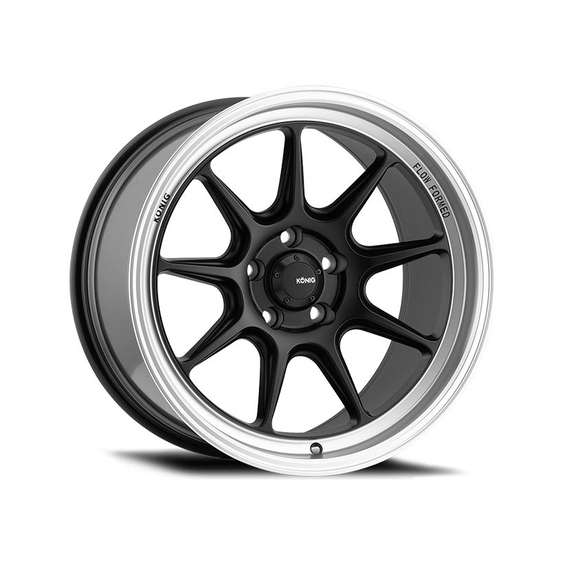 Konig Countergram Alloy Wheel 15x7.5 ET35 4x100 Matte Black Matte Machined Lip 73.1mm CB