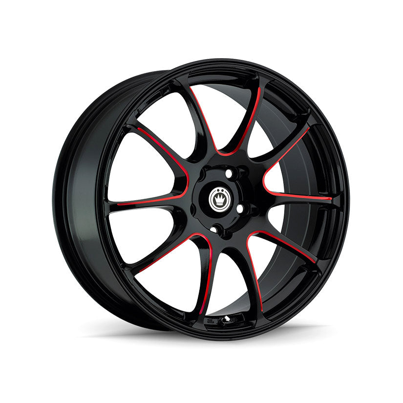 Konig Illusion Alloy Wheel 17x7 ET40 5x100 Gloss Black Red Tinted Clearcoat 73.1mm CB