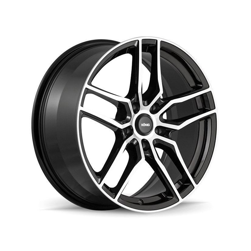 Konig Intention Alloy Wheel 17x8 ET45 5x108 Gloss Black Machined Face 73.1mm CB