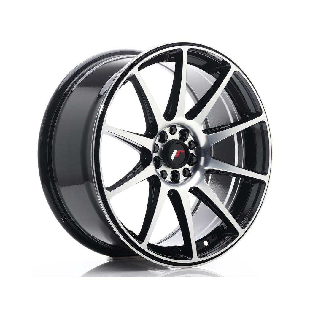 Japan Racing JR11 Alloy Wheel 18x8.5 ET40 5x112 5x114.3 Gloss Black Machined 72.6mm CB