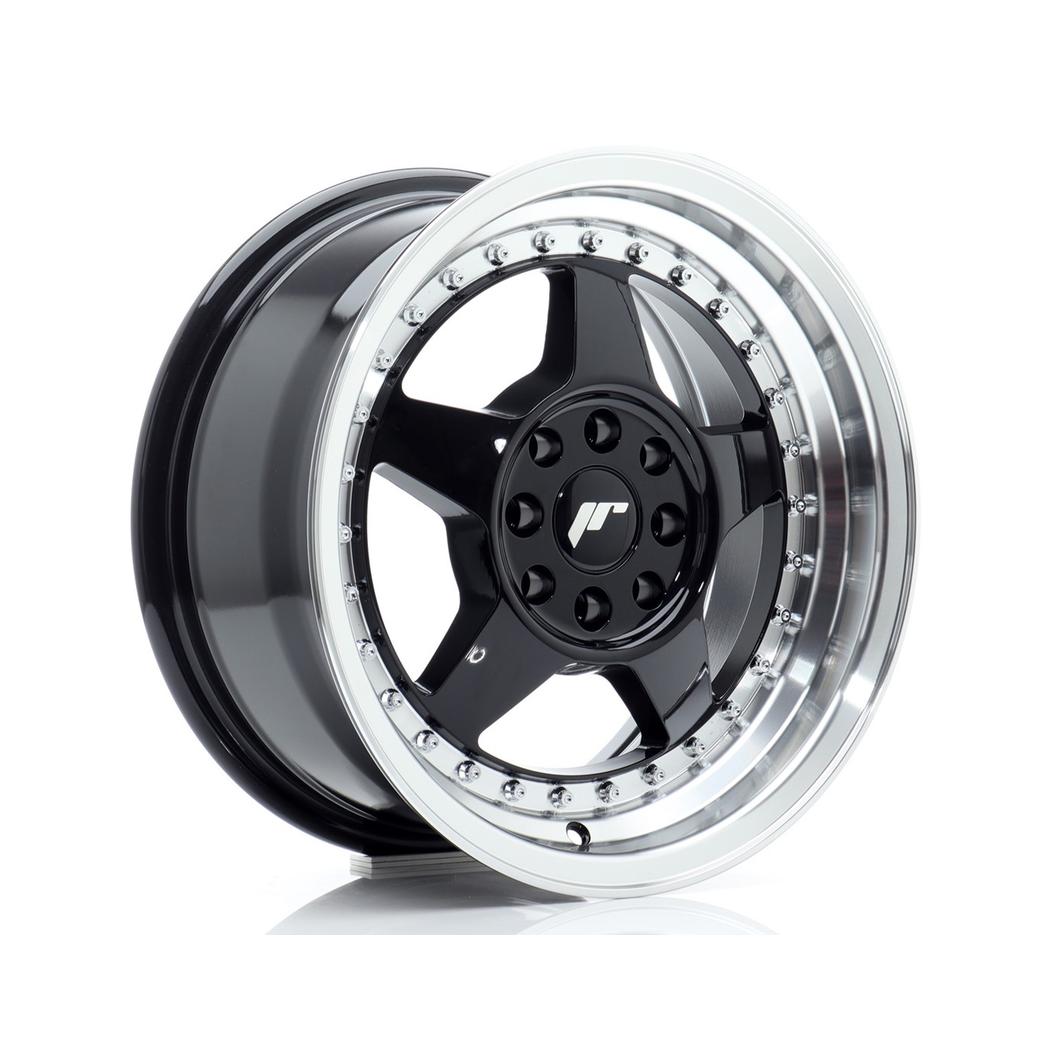 Japan Racing JR6 Alloy Wheel 15x7 ET25 4x100 4x108 Gloss Black 67.1mm CB