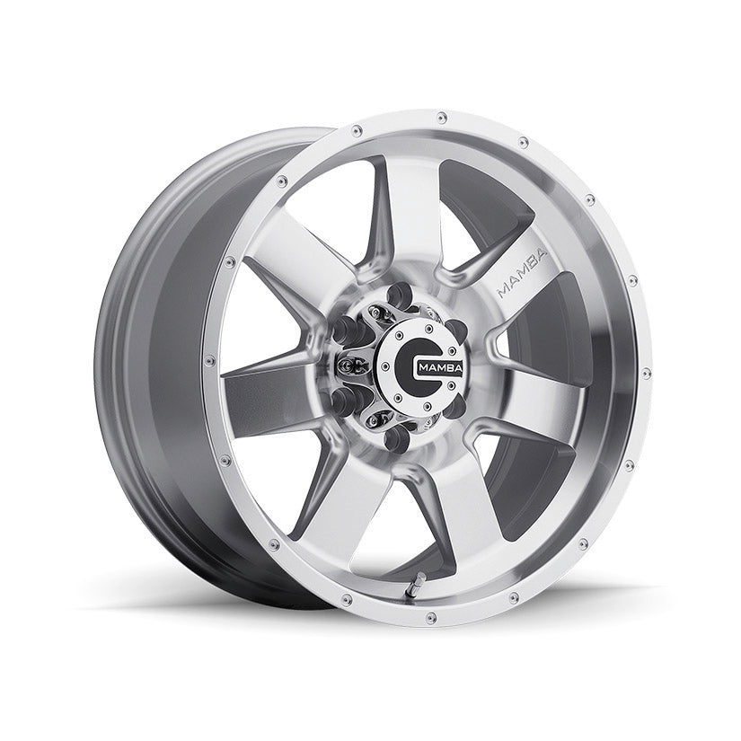 Mamba M14 Alloy Wheel 17x9 ET-12 6x139.7 Machined Face Silver Drill Holes 106.1mm CB