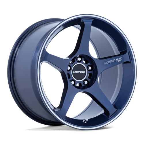 Motegi MR159 BATTLE V Alloy Wheel 18x10.5 ET35 5x120 Obsidian Blue Machined Lip Stripe 74.1mm CB