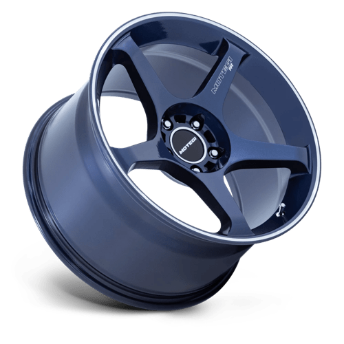 Motegi MR159 BATTLE V Alloy Wheel 18x9.5 ET0 5x120 Obsidian Blue Machined Lip Stripe 74.1mm CB