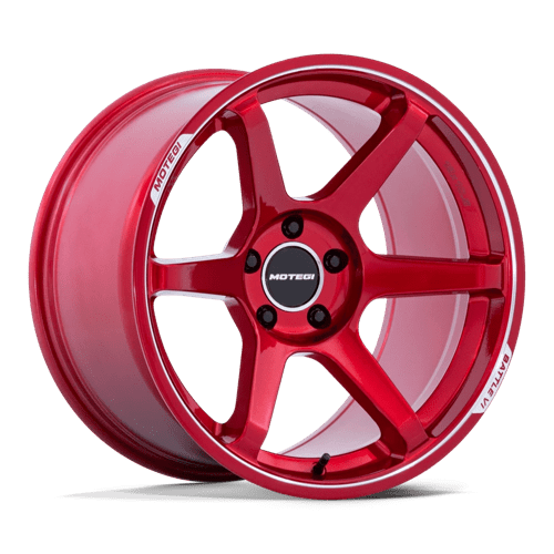 Motegi MR160 BATTLE VI Alloy Wheel 18x8.5 ET30 5x100 Cherry Red Metallic With Mch Lip 56.15mm CB