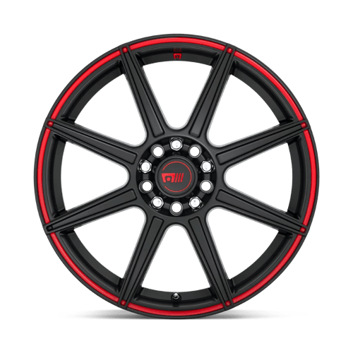 Motegi MR142 CS8 Alloy Wheel 15x6.5 ET40 5x100/5x114 Satin Black With Red Stripe 72.56mm CB