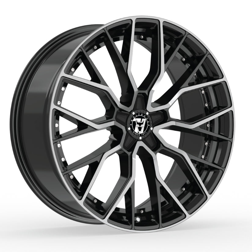 Wolfrace 71 Munich GTR Alloy Wheel 19x8.5 ET40 5x120 Gloss Raven Black Polished 110mm CB