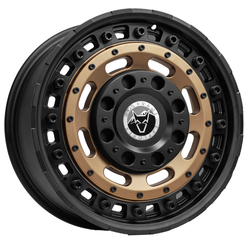 Wolfrace Explorer Slotmag Alloy Wheel 17x8 ET35 5x127 Matt Black Matt Bronze centre 110mm CB