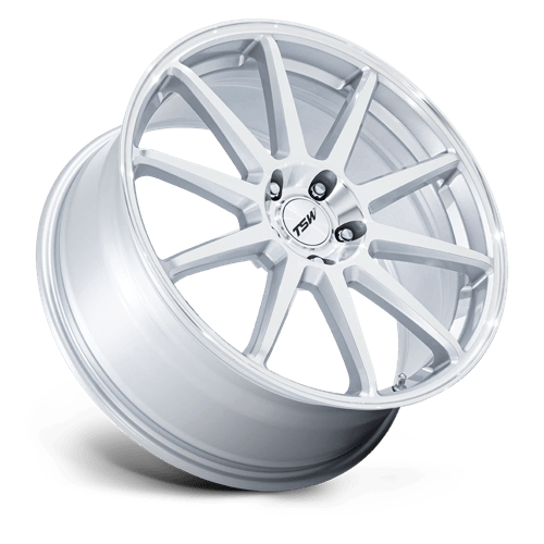 TSW TW004 CANARD Alloy Wheel 20x10.5 ET30 5x112 Gloss Silver With Machined Face 66.56mm CB
