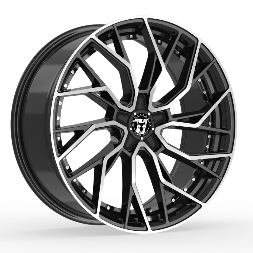 Wolfrace 71 Voodoo 2 Alloy Wheel 22x9.5 ET38 5x120 Gloss Raven Black Polished 110mm CB